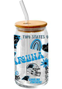 Carolina Panthers Loco Glass Tumbler Pint Glass - White