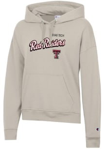 Champion Texas Tech Red Raiders Womens Oatmeal Powerblend Hooded Sweatshirt