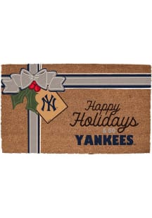 New York Yankees Holiday Bow 19.5x29.5 Door Mat