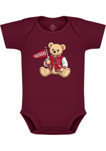 Harvard Crimson Baby Maroon Varsity Bear Short Sleeve One Piece