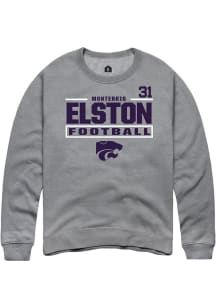 Monterrio Elston K-State Wildcats Mens Graphite Football NIL Stacked Box Player Crew