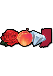 Indiana Rose Peach Diamond State Shape Stickers - Red