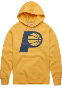 Homage Indiana Pacers Mens Gold Primary Logo Fashion Hood