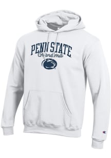 Champion Penn State Nittany Lions Mens White Grandma Script Powerblend Long Sleeve Hoodie