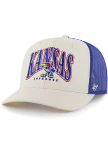47 Kansas Jayhawks Retro Drawbridge Trucker Adjustable Hat - Natural