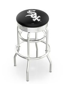 Chicago White Sox Double-Ring Swivel Chrome Pub Stool - Silver