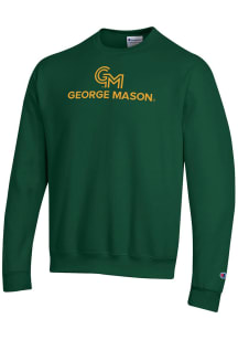 Champion George Mason University Mens Green Powerblend Long Sleeve Crew Sweatshirt