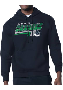Starter Vancouver Canucks Mens Navy Blue Push Long Sleeve Hoodie