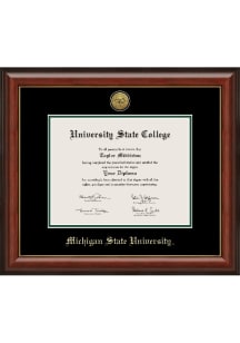 Michigan State Spartans Engraved Medallion Diploma Frame - Brown