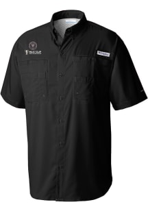Columbia Inter Miami CF Mens Black 2025 Cup Champions Tamiami Short Sleeve Dress Shirt