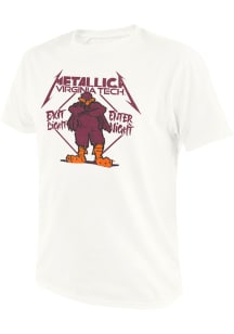 Original Retro Brand Virginia Tech Hokies White Metallica Short Sleeve Fashion T Shirt