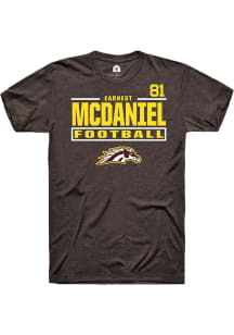 Earnest McDaniel Western Michigan Broncos Brown Football NIL Stacked Box Short Sleeve Player T Shi..