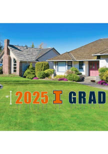 Illinois Fighting Illini 2025 Grad Yard Sign - Orange