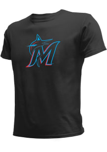 Stitches Miami Marlins Youth Black Logo Short Sleeve T-Shirt