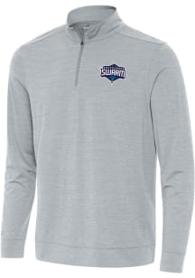 Antigua Greensboro Swarm Mens Ash Bright Long Sleeve Qtr Zip Pullover