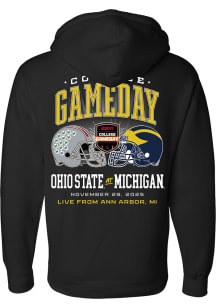 Something Inked Michigan Wolverines Mens Black College Gameday Head-To-Head Long Sleeve Hoodie