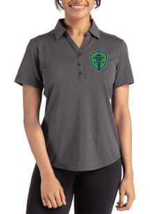 Cutter and Buck Seattle Sounders FC Womens Black Forge Eco Polo Short Sleeve Polo Shirt