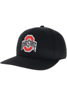 Ohio State Buckeyes Mens Black Back Nine Stretch Fit Primary Mark Flex Hat