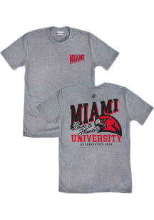 Where I’m From Miami RedHawks Grey Love and Honor Short Sleeve Fashion T Shirt