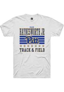 Mark  Jr Haynesworth Pitt Panthers White NIL Striped Short Sleeve Player T Shirt