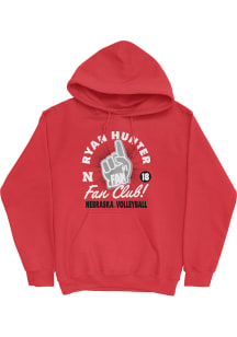 Ryan Hunter Nebraska Cornhuskers Mens Red Fan Club Hoodie Player Hood