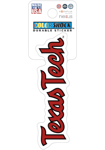 Texas Tech Red Raiders Wordmark 3in Durable Stickers - Red