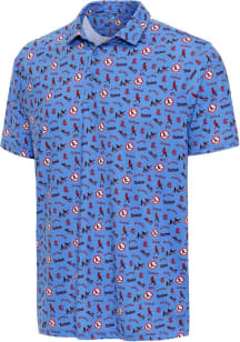 Antigua St Louis Cardinals Mens Light Blue Cooperstown Short Sleeve Polo