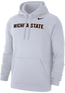 Nike Wichita State Shockers Mens White Wordmark Club Fleece Long Sleeve Hoodie