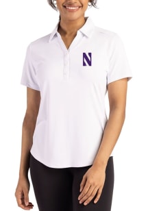 Cutter and Buck Northwestern Wildcats Womens Purple Forge Eco Polo Short Sleeve Polo Shirt