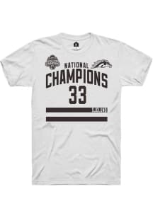 Samuel Sjolund Western Michigan Broncos White NIL 2025 National Champions Shirzee Short Sleeve Pla..