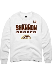 Christian Shannon Western Michigan Broncos Mens White NIL Stacked Box Player Crew