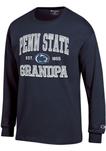 Champion Penn State Nittany Lions Navy Blue Est. Date Grandpa Jersey Long Sleeve T Shirt