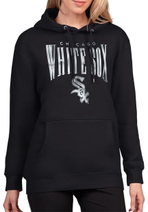 4Her Chicago White Sox Womens Black Metallic Hooded Sweatshirt
