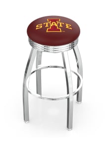 Iowa State Cyclones 3 Ring Chrome Seat Pub Stool - Silver