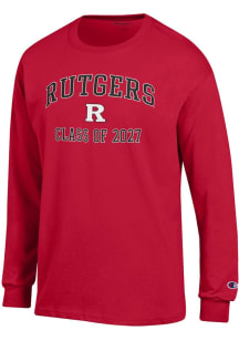 Champion Rutgers Scarlet Knights Red Font Class of 2027 Jersey Long Sleeve T Shirt
