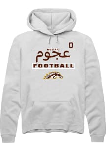 Mustafi Al-Gawari Western Michigan Broncos Mens White Football NIL Stacked Box Player Hood