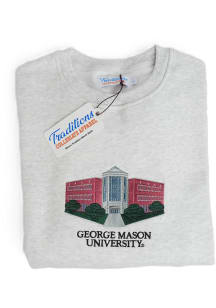George Mason University Mens Grey Campus Long Sleeve Crew Sweatshirt