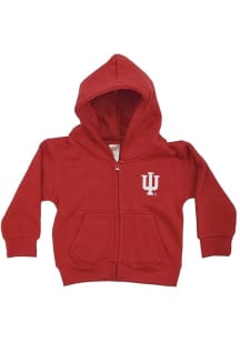 Little King Indiana Hoosiers Baby Cotton Fleece Long Sleeve Full Zip Sweatshirt - Crimson