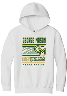 Summit Sportswear George Mason University Youth White Retro Long Sleeve Hoodie