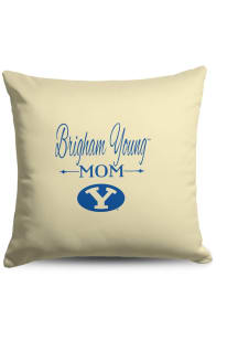 BYU Cougars Mom 18x18 Throw Pillow - White