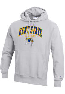 Champion Kent State Golden Flashes Mens Ash Arch Mascot Logo Reverse Weave Long Sleeve Hoodie