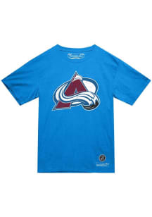 Mitchell and Ness Colorado Avalanche Blue Primary Logo Short Sleeve T Shirt