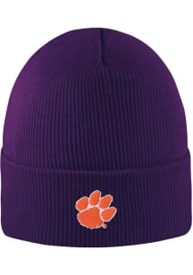 LogoFit Clemson Tigers Purple Northpole Cuffed Mens Knit Hat