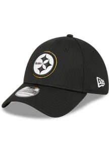 New Era Pittsburgh Steelers Mens Black DL Team Pop 39THIRTY Flex Hat