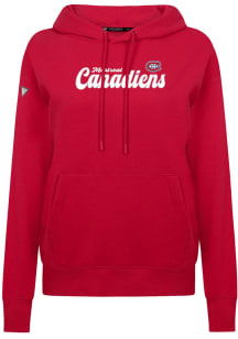 Levelwear Montreal Canadiens Womens Red Adorn Big Script Hooded Sweatshirt