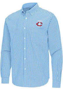 Antigua Minnesota Twins Mens Light Blue Ellis Long Sleeve Dress Shirt