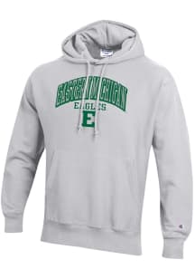 Champion Eastern Michigan Eagles Mens Ash Mascot Reverse Weave Long Sleeve Hoodie