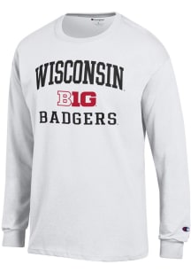 Champion Wisconsin Badgers White Big Ten Jersey Long Sleeve T Shirt