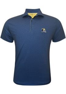 Michigan Wolverines Mens Navy Blue Football Football Helmet Short Sleeve Fashion Polo