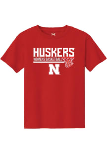 Summit Sportswear Nebraska Cornhuskers Youth Red Hoops Short Sleeve T-Shirt